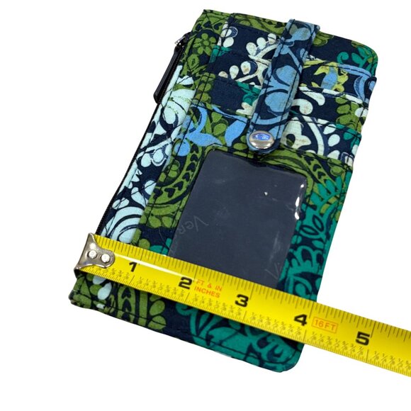 Vera Bradley Quilted Cotton Wallet Caribbean Sea Pattern Zipper Closure - Picture 4 of 4
